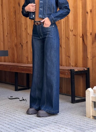 شلوار فلر بگ جین جلو دوخت شلوار فلر بگ جین جلو دوخت