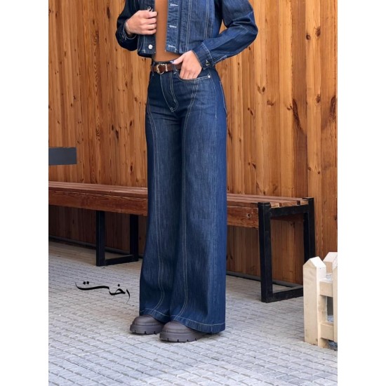 شلوار فلر بگ جین جلو دوخت شلوار فلر بگ جین جلو دوخت