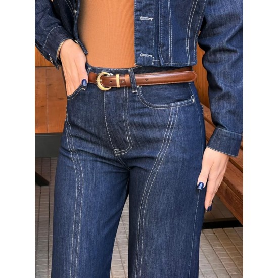 شلوار فلر بگ جین جلو دوخت شلوار فلر بگ جین جلو دوخت