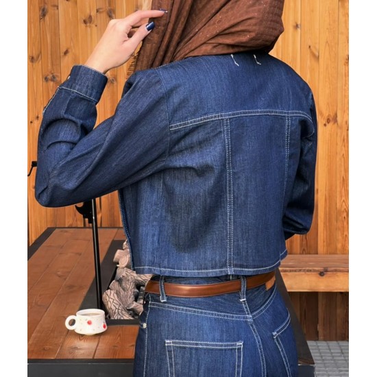 کت نیم تنه جین دو جیب