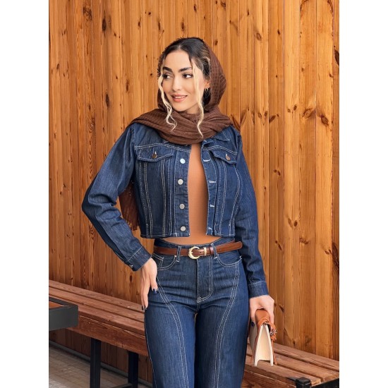 کت نیم تنه جین دو جیب