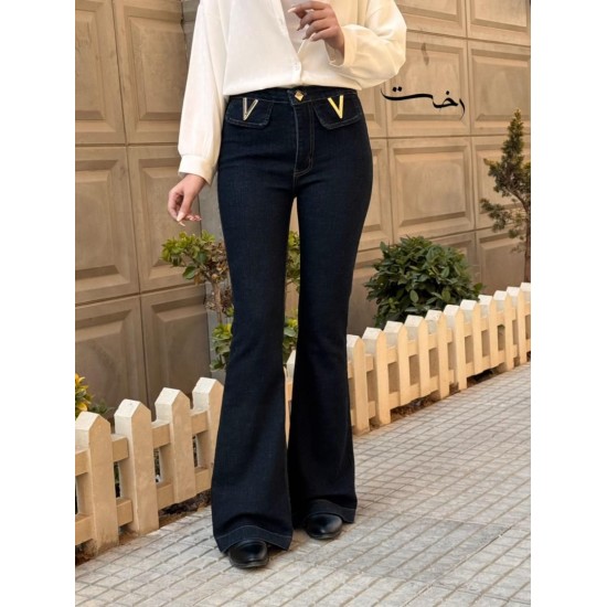 شلوار بوتکات جین آبی v