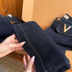 شلوار بوتکات جین آبی v