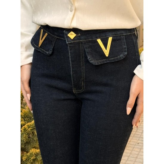 شلوار بوتکات جین آبی v