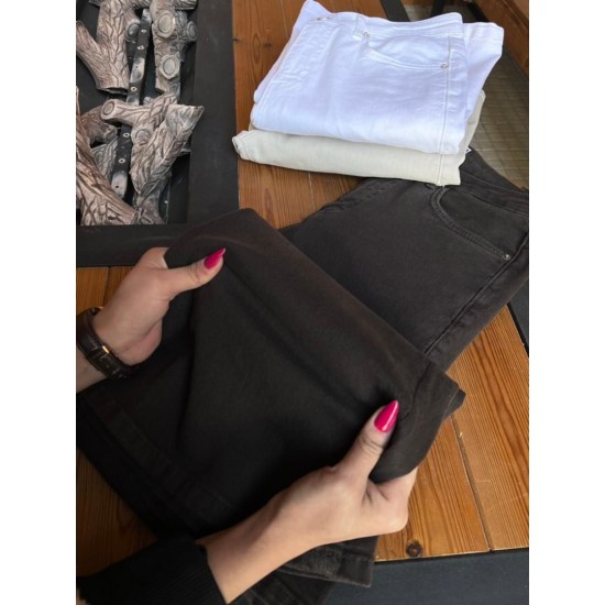 شلوار بوتکات کتان قهوه ای شلوار بوتکات کتان قهوه ای