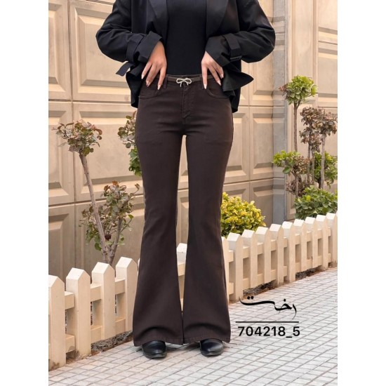 شلوار بوتکات کتان قهوه ای شلوار بوتکات کتان قهوه ای