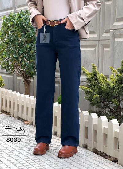 شلوار استریت کتان سرمه ای