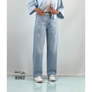 شلوار نیم بگ جین آبی