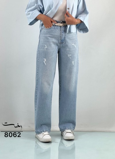 شلوار نیم بگ جین آبی