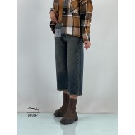 شلوار واید جین آبی کمر ساده