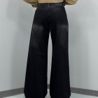 شلوار فلر بگ جین ذغالی شلوار فلر بگ جین ذغالی