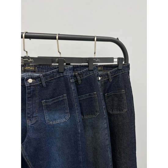 شلوار واید لگ جین آبی