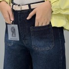 شلوار واید لگ جین آبی