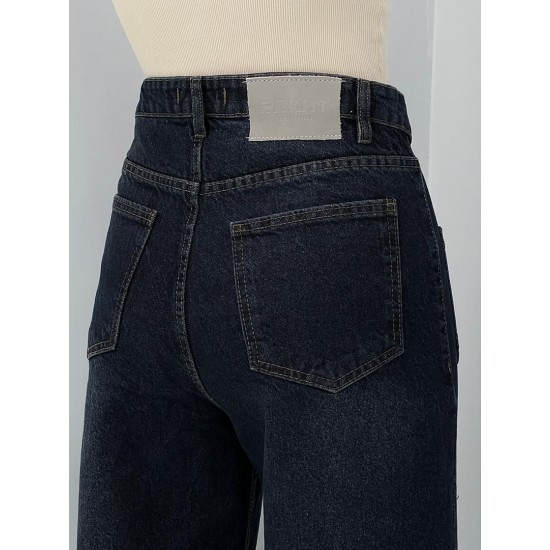 شلوار واید لگ جین آبی