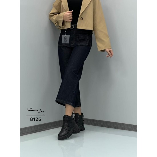 شلوار واید لگ جین آبی