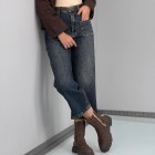 شلوار واید جین آبی جلو جیب شلوار واید جین آبی جلو جیب
