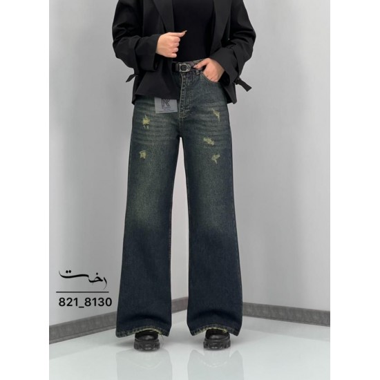 شلوار فلر بگ جین آبی