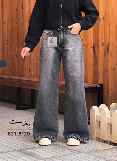 شلوار فلر بگ جین ذغالی