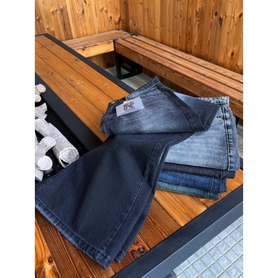 شلوار فلر بگ جین آبی