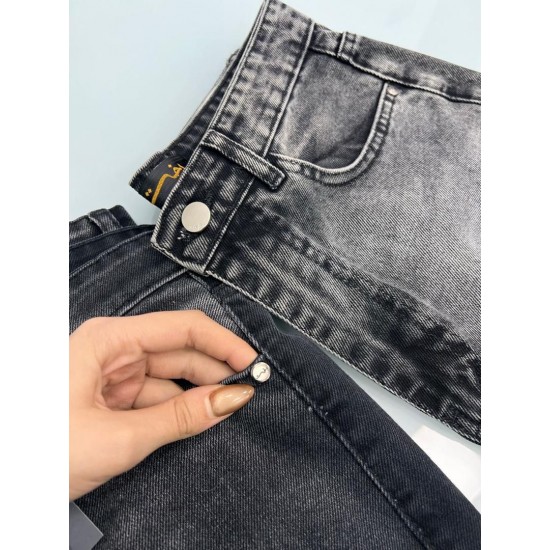 شلوار فلر بگ جین ذغالی