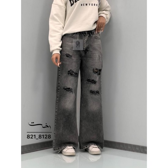 شلوار فلر بگ جین ذغالی