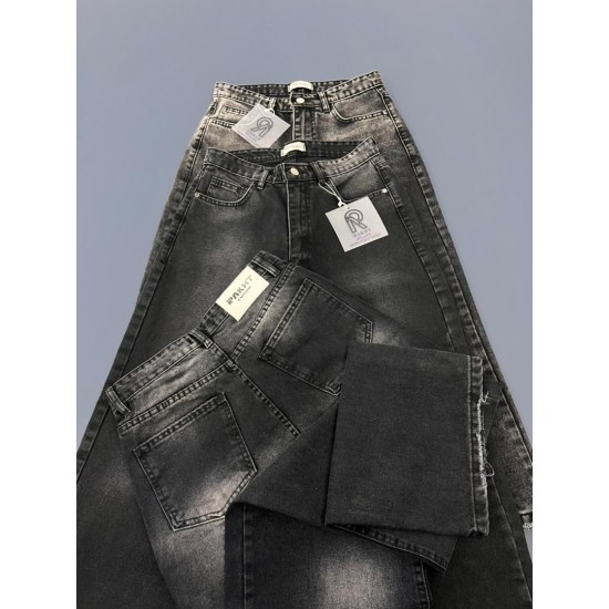 شلوار واید جین ذغالی شلوار واید جین ذغالی