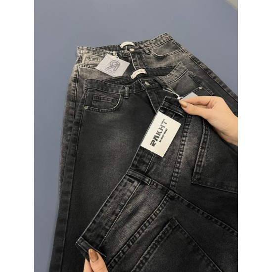 شلوار واید جین ذغالی شلوار واید جین ذغالی