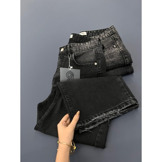 شلوار واید جین ذغالی شلوار واید جین ذغالی