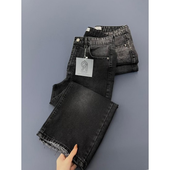 شلوار واید جین ذغالی شلوار واید جین ذغالی