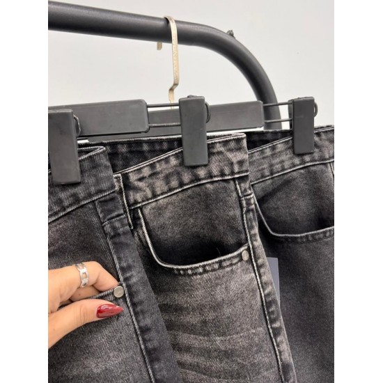 شلوار واید جین ذغالی شلوار واید جین ذغالی