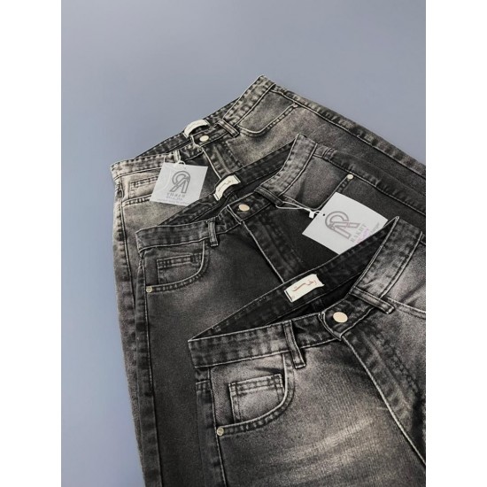 شلوار واید جین ذغالی شلوار واید جین ذغالی