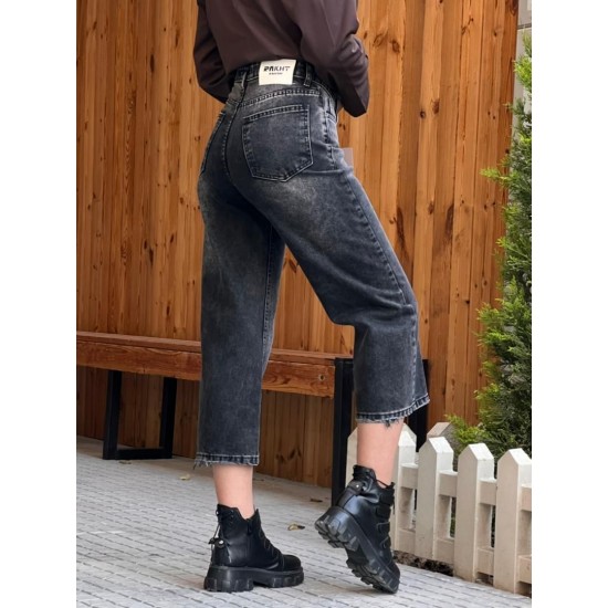 شلوار واید جین ذغالی شلوار واید جین ذغالی