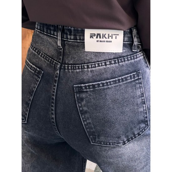 شلوار واید جین ذغالی شلوار واید جین ذغالی