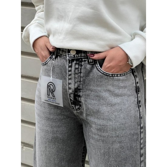 شلوار رگولار جین ذغالی و طوسی شلوار رگولار جین ذغالی و طوسی