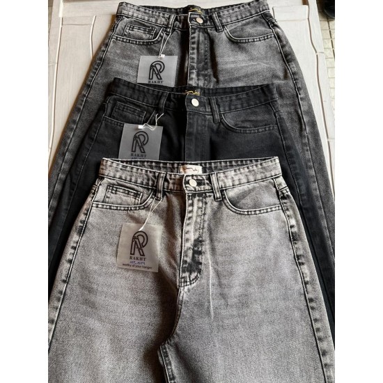 شلوار رگولار جین ذغالی و طوسی شلوار رگولار جین ذغالی و طوسی