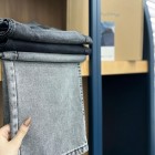 شلوار رگولار جین ذغالی و طوسی شلوار رگولار جین ذغالی و طوسی