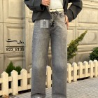 شلوار رگولار جین ذغالی و طوسی