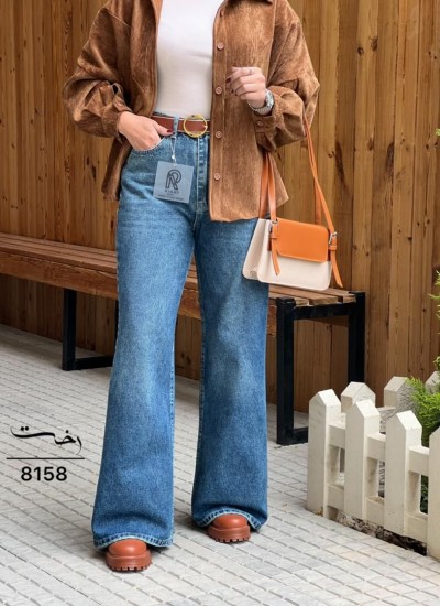 شلوار فلر بگ جین آبی شلوار فلر بگ جین آبی