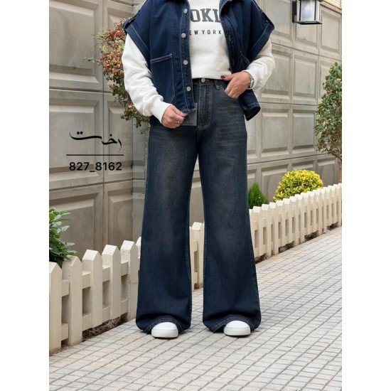 شلوار فلر بگ جین آبی شلوار فلر بگ جین آبی