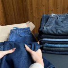 شلوار فلر بگ جین آبی شلوار فلر بگ جین آبی