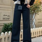 شلوار فلر بگ کتان کبریتی قهوه ای شلوار فلر بگ کتان کبریتی قهوه ای