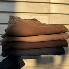 شلوار فلر بگ کتان کبریتی قهوه ای شلوار فلر بگ کتان کبریتی قهوه ای