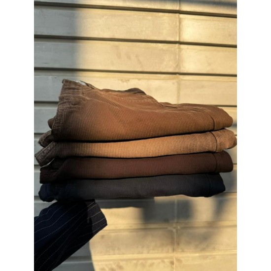 شلوار فلر بگ کتان کبریتی قهوه ای شلوار فلر بگ کتان کبریتی قهوه ای