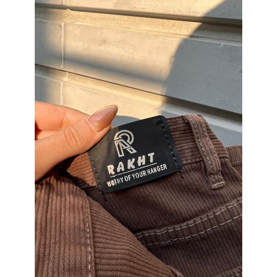 شلوار فلر بگ کتان کبریتی قهوه ای شلوار فلر بگ کتان کبریتی قهوه ای