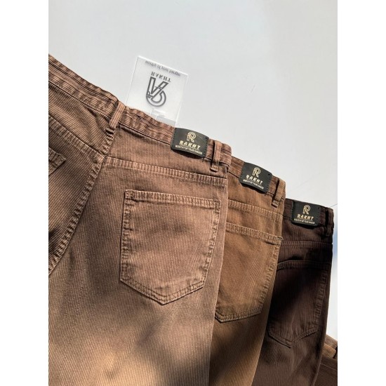 شلوار فلر بگ کتان کبریتی قهوه ای شلوار فلر بگ کتان کبریتی قهوه ای