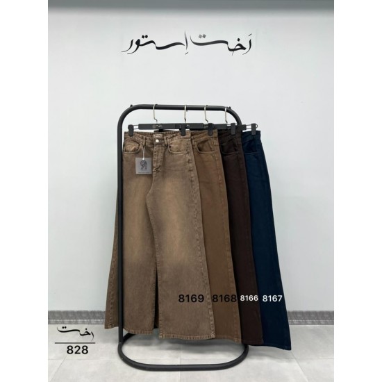 شلوار فلر بگ کتان کبریتی قهوه ای شلوار فلر بگ کتان کبریتی قهوه ای