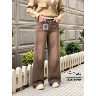 شلوار فلر بگ کتان کبریتی قهوه ای شلوار فلر بگ کتان کبریتی قهوه ای