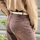 شلوار فلر بگ کتان کبریتی قهوه ای شلوار فلر بگ کتان کبریتی قهوه ای