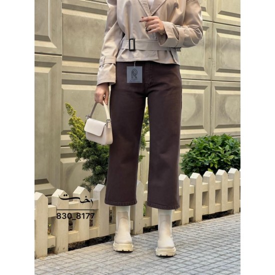 شلوار واید کتان قهوه ای شلوار واید کتان قهوه ای