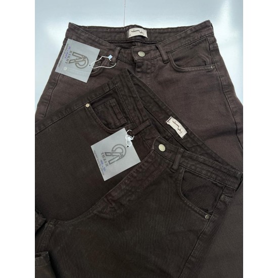 شلوار واید کتان قهوه ای شلوار واید کتان قهوه ای